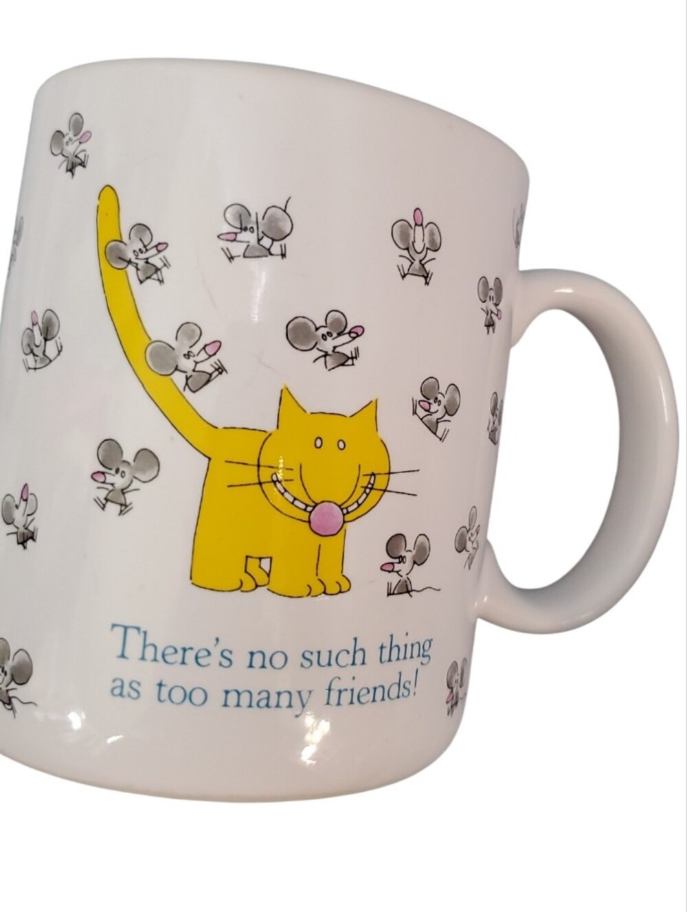 Hallmark Yellow Cat & Mouse Ceramic Mug